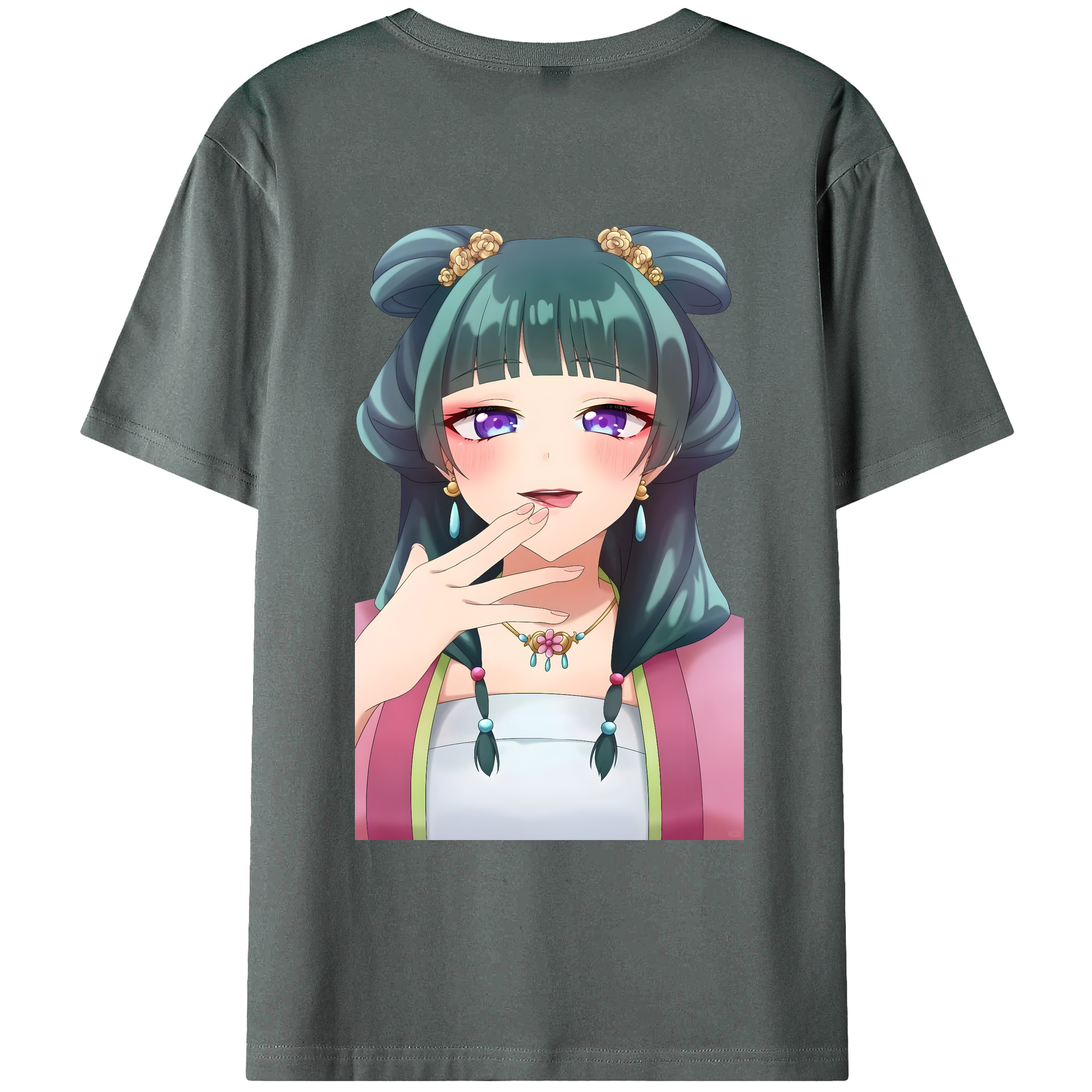 （画像用） 薬屋のひとりごと The Apothecary Diaries 綿100％ メンズ半袖Tシャツ（バックプリント） 通気性